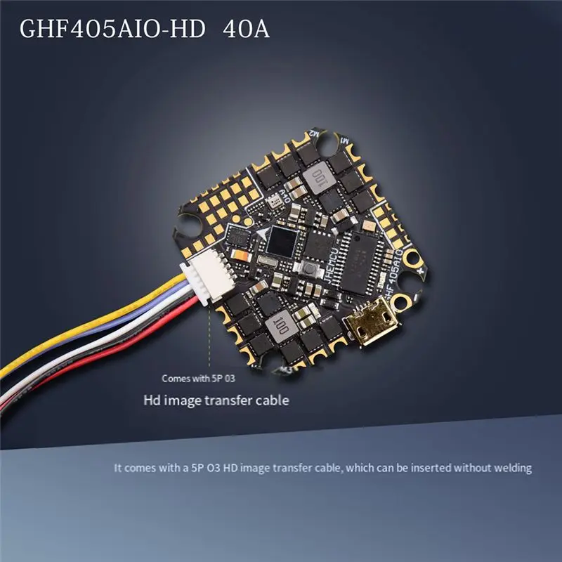 FBIL-GHF405AIO-HD 40A AIO Flight Controller F405 F4 Build-In OSD Blheli-S ESC 2-6S Lipo For RC FPV Toothpick Racing Drone