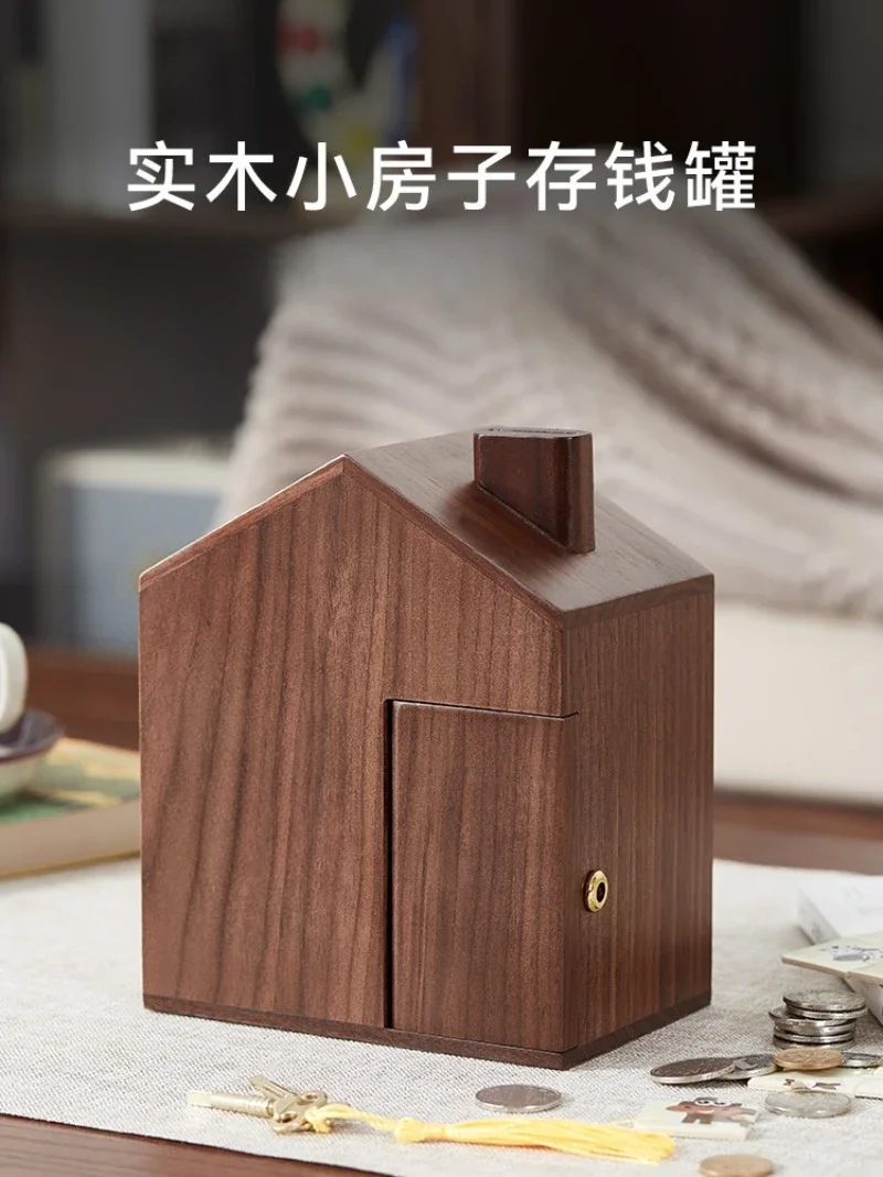 

Solid Wood Piggy Bank Only Into Not Out of 2023 New Piggy Bank Children Girls Boys Piggy Bank with Lock Desirable