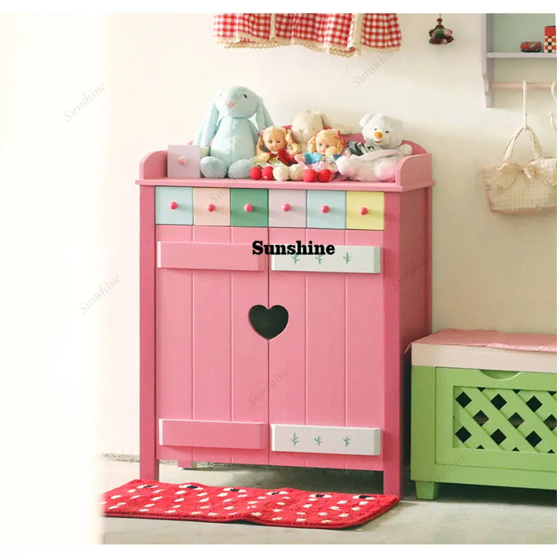 Storage, solid wood, toys, handmade comic style cabinet, simple and modern