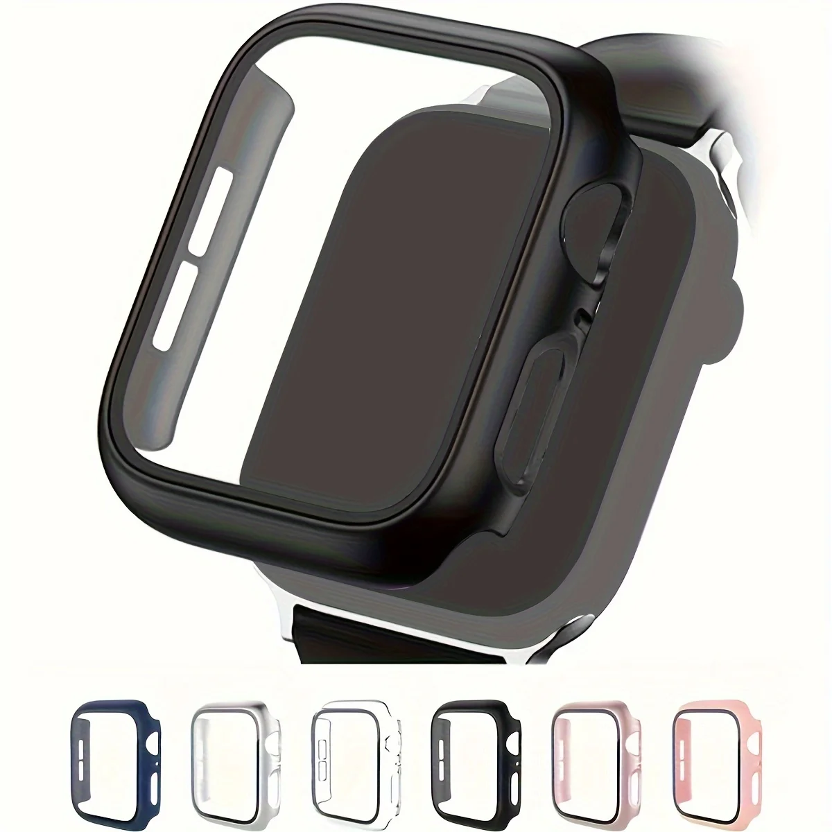 Gehärtetes Glas + Abdeckung für Apple Watch Gehäuse Zubehör 45 mm 41 mm 44 mm 40 mm 42 mm Displayschutzfolie Apple Watch Serie 9 4 5 6 SE 7 8