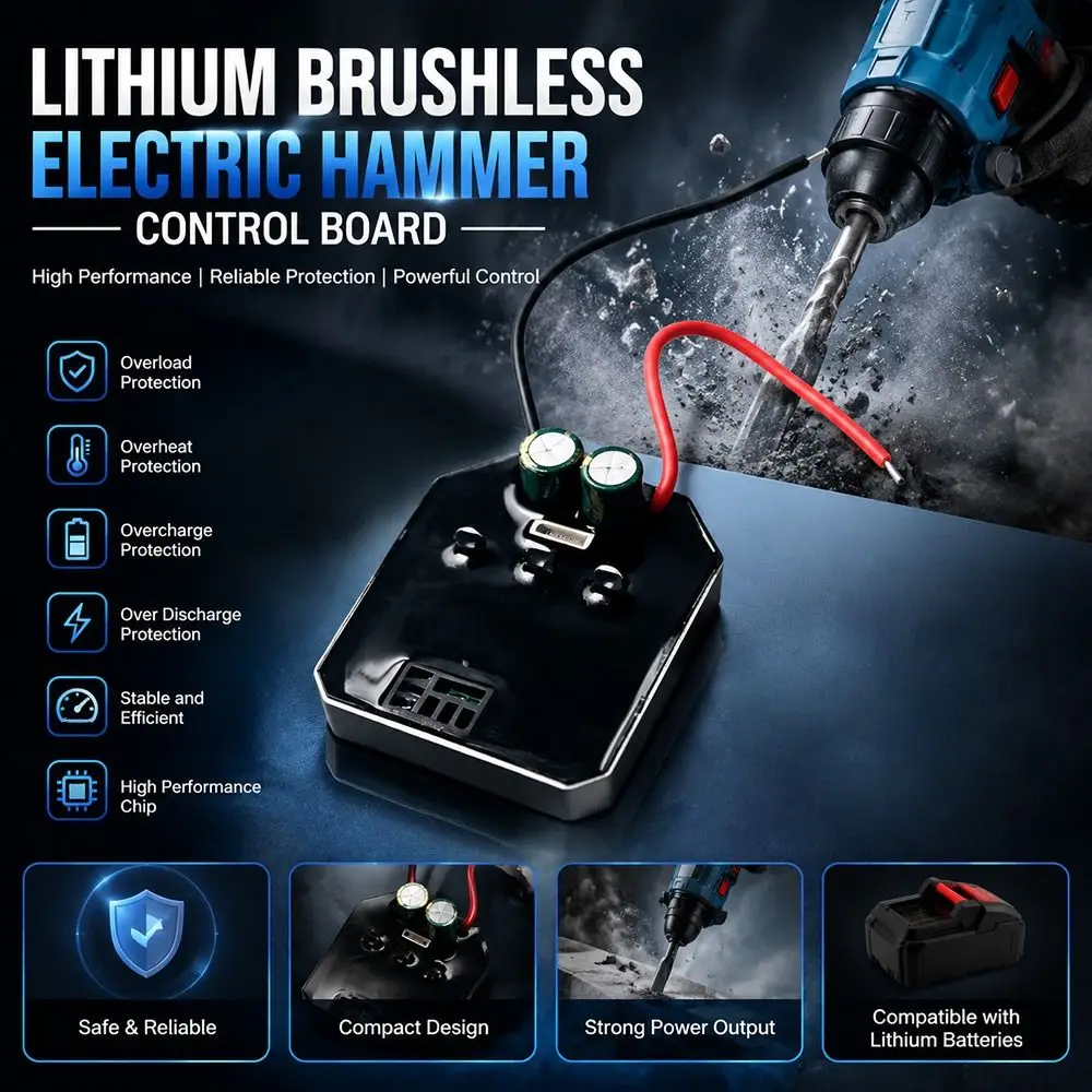 6/8 Pin Connector Hammer Control Board Lithium Switch Brushless Motor Compatible Electric Hammer Accessories Universal Fit