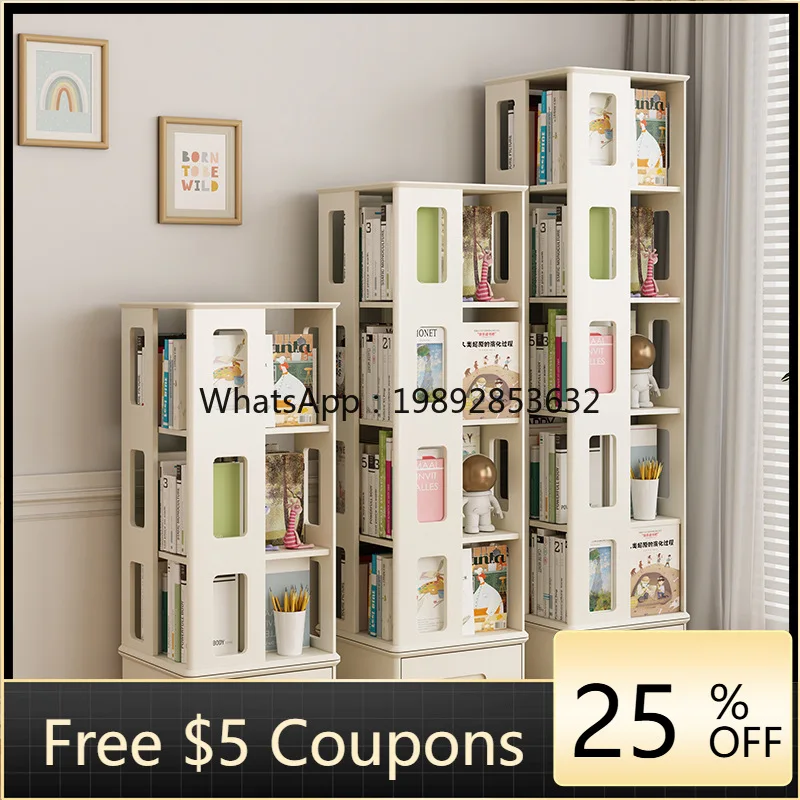 1YFY Rotating Bookshelf Vertical Combination Bookcase Small Home Office Small Apartment Free Combination Creative