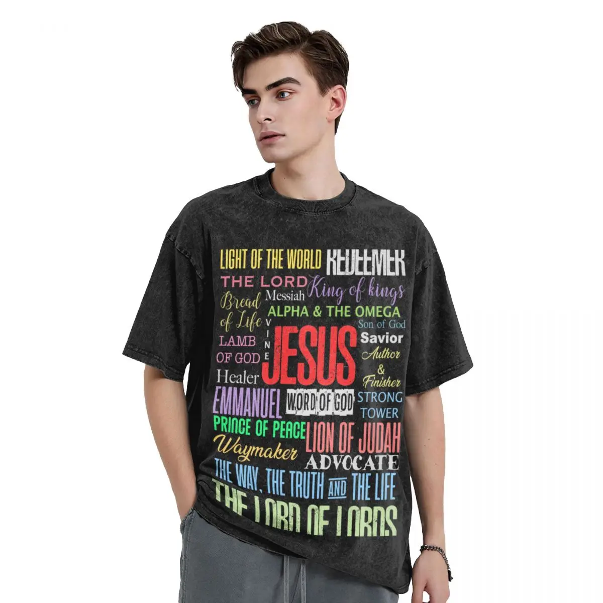 Names of God Lord Jesus Christ - Bible Verse Christian Gifts Store T-Shirt custom t shirt shirts graphic tee clothing for men