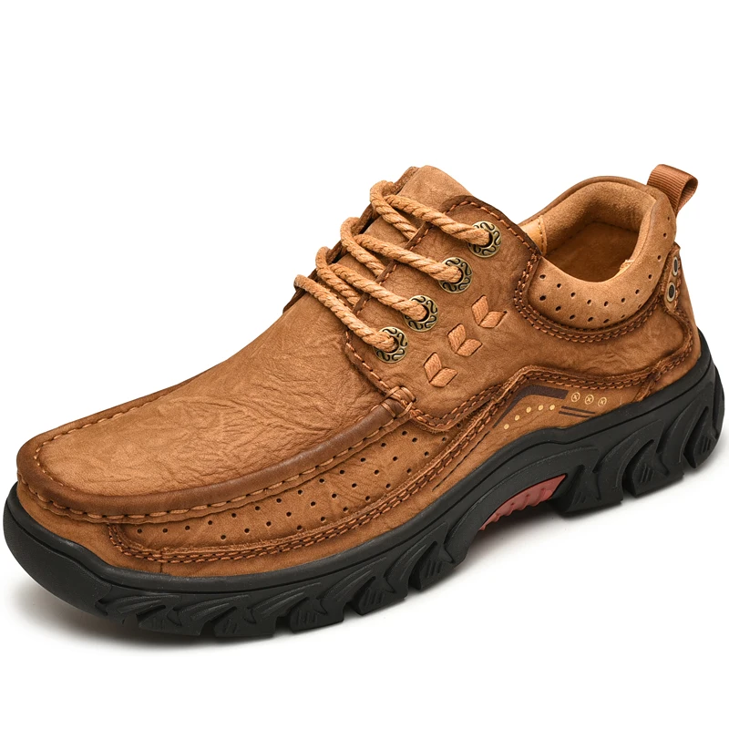 

2023 New High Quality Men's Shoes 100% Genuine Leather Casual Shoes Waterproof Work Shoes Cow Leather Loafers Plus Size 38-46