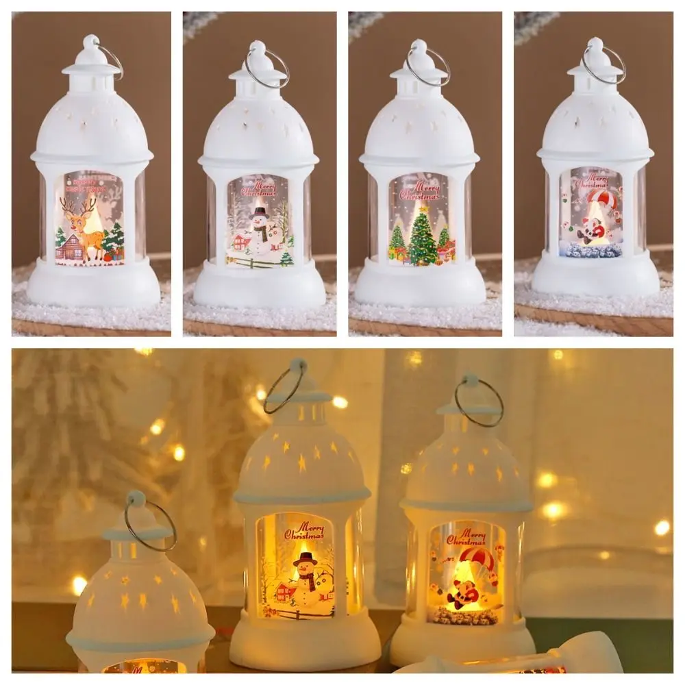 

Candlestick Christmas Wind Lamp Christmas Tree Santa Christmas Castle Lantern Elk deer Glowing Santa Hanging Lamp Gift