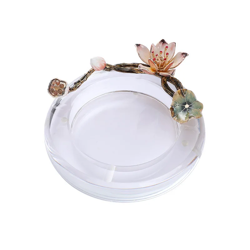 Crystal glass handicrafts enamel ashtray high-end household gifts living room coffee table ornaments living room bedside