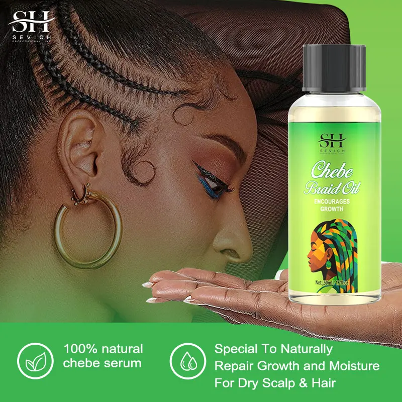 Sevich Chebe siero per la crescita dei capelli Africa trazione Alopecia Chebe trattamento anticaduta Crazy Fast Hair Growing Oil cura dei capelli