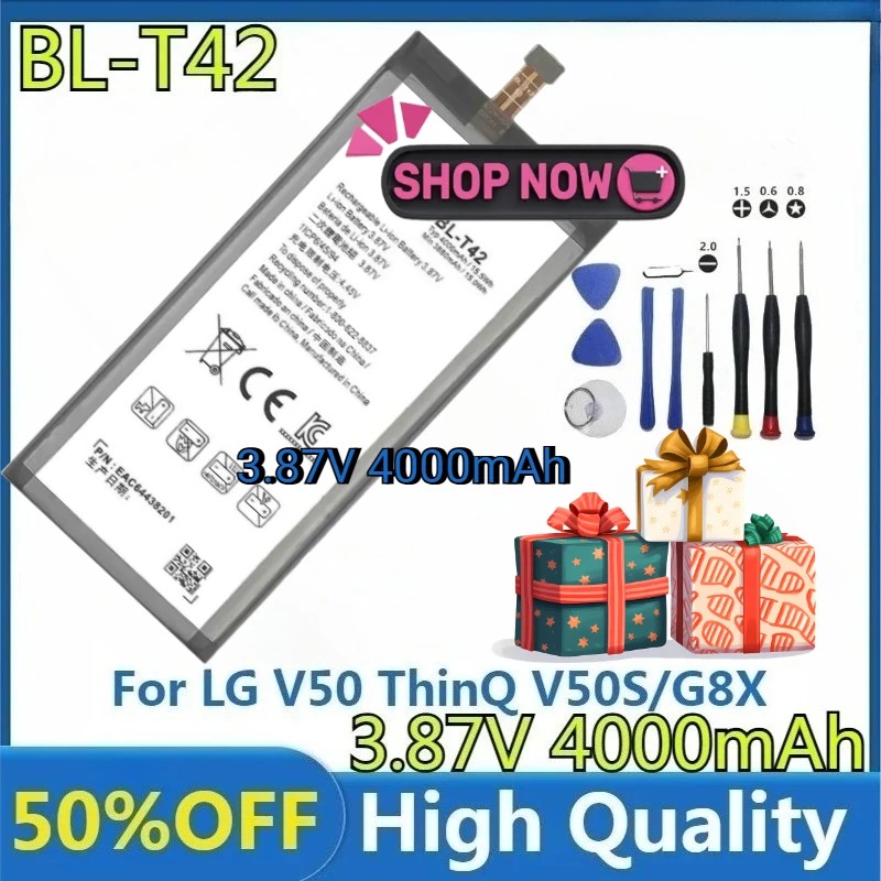 جديد BL-T42 لبطارية LG V50 ThinQ V50S/G8X جديدة BL-T42 بطارية قابلة للاستبدال عالية الجودة BL-T42 + أدوات