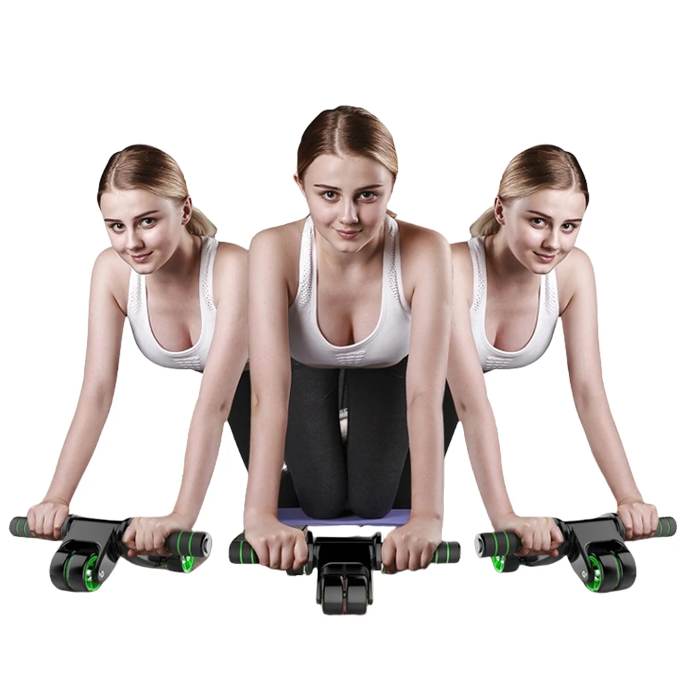 

Ab Roller Wheel Abdominal Exercise Roller 4-Wheeled Muscle Strengthening Trainer Foldable Ab Exercise Machine for Gym Office
