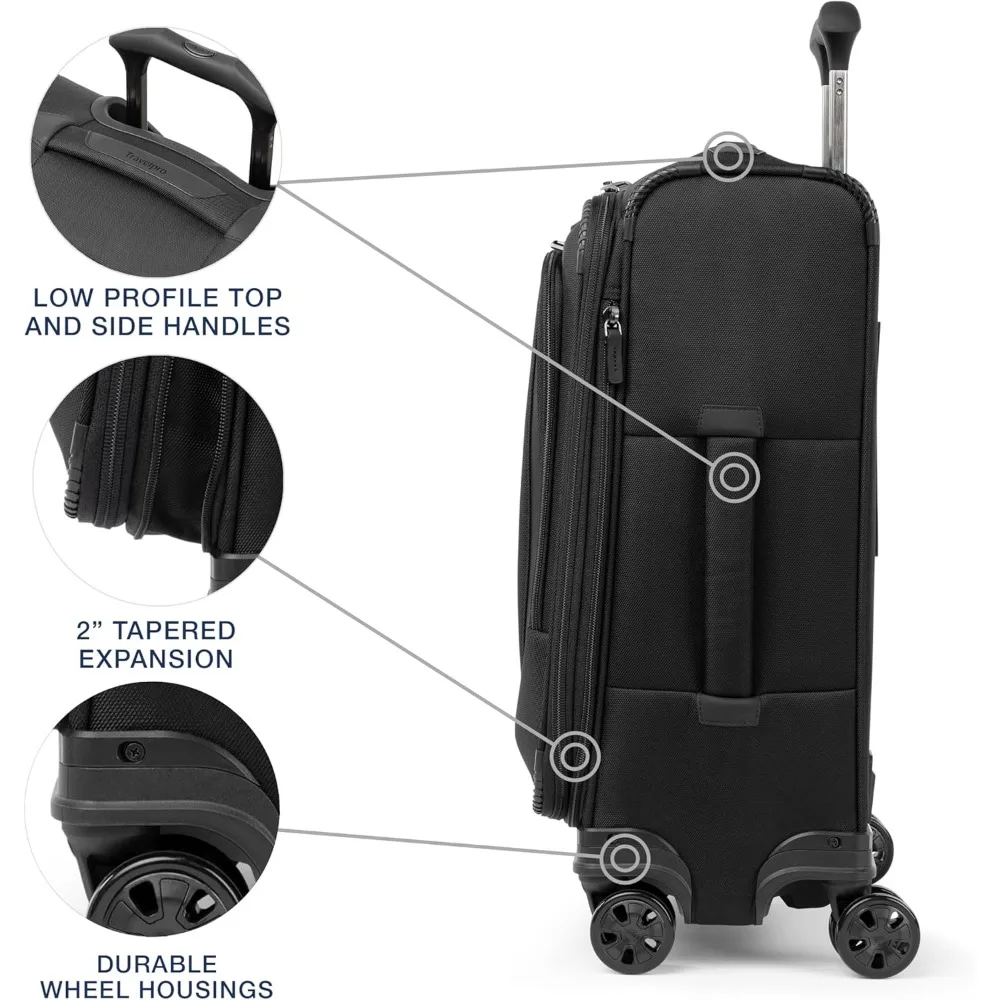 Lightweight Expandable 8-Wheel Spinner Carry-On Luggage, 21-Inch, Unisex, Softside Suitcase for Travel