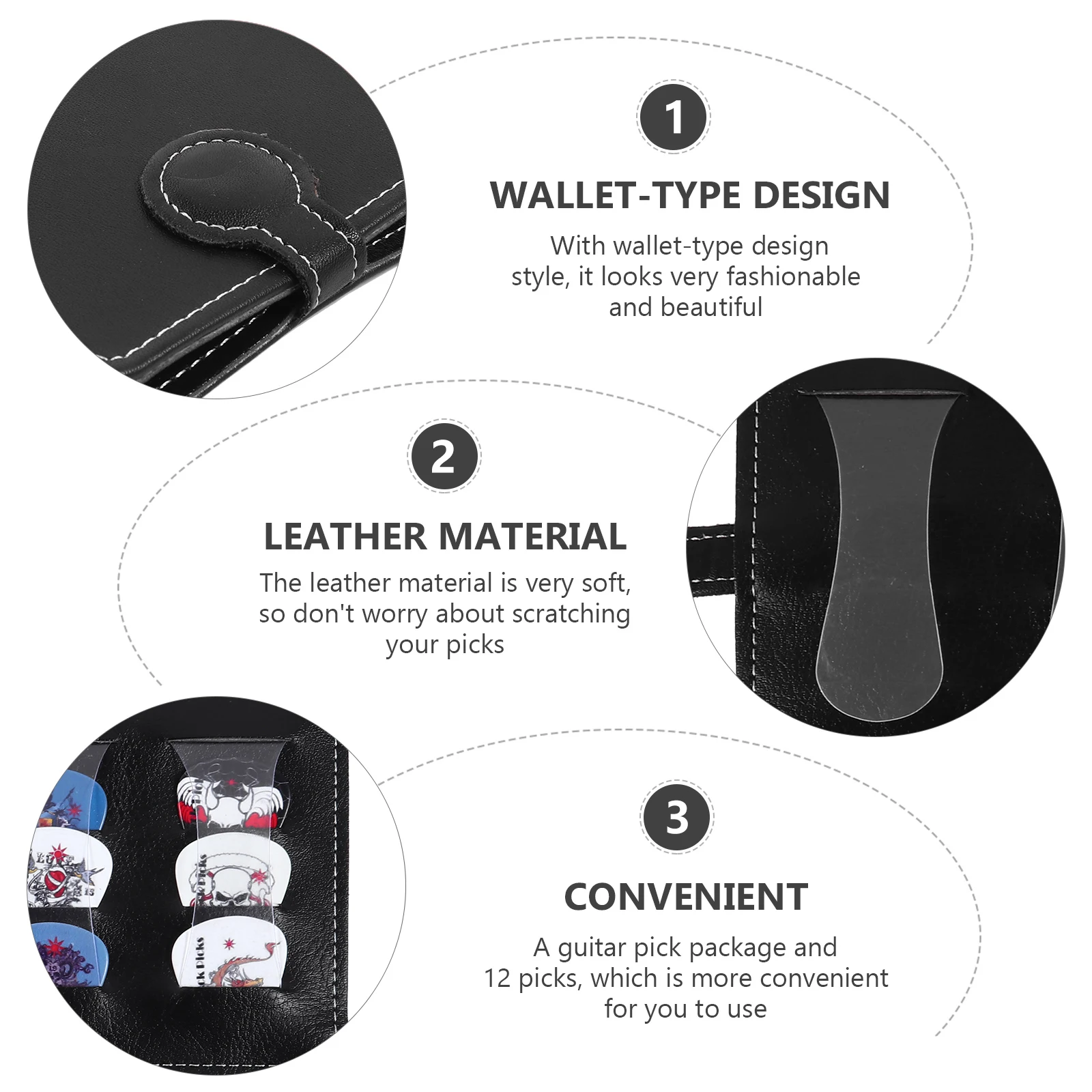 

Pick Bag Guitar Holder Case Wallet Electric Holders Pu Portable Picks Man Storage