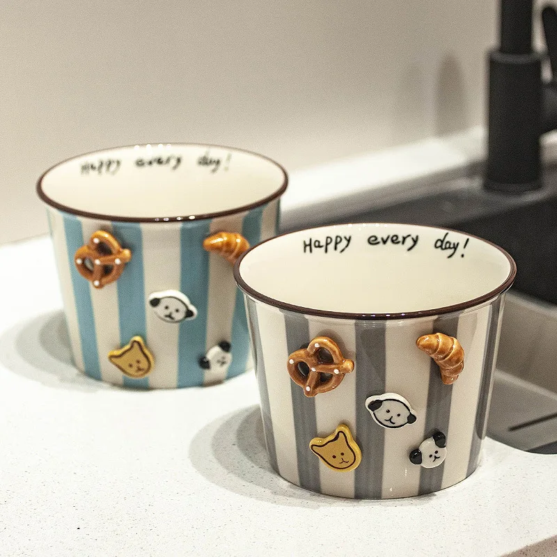 Cute Eating Bowl Instant Noodle Bowl, High Value Rice Bowl Ceramic Salad Bowl