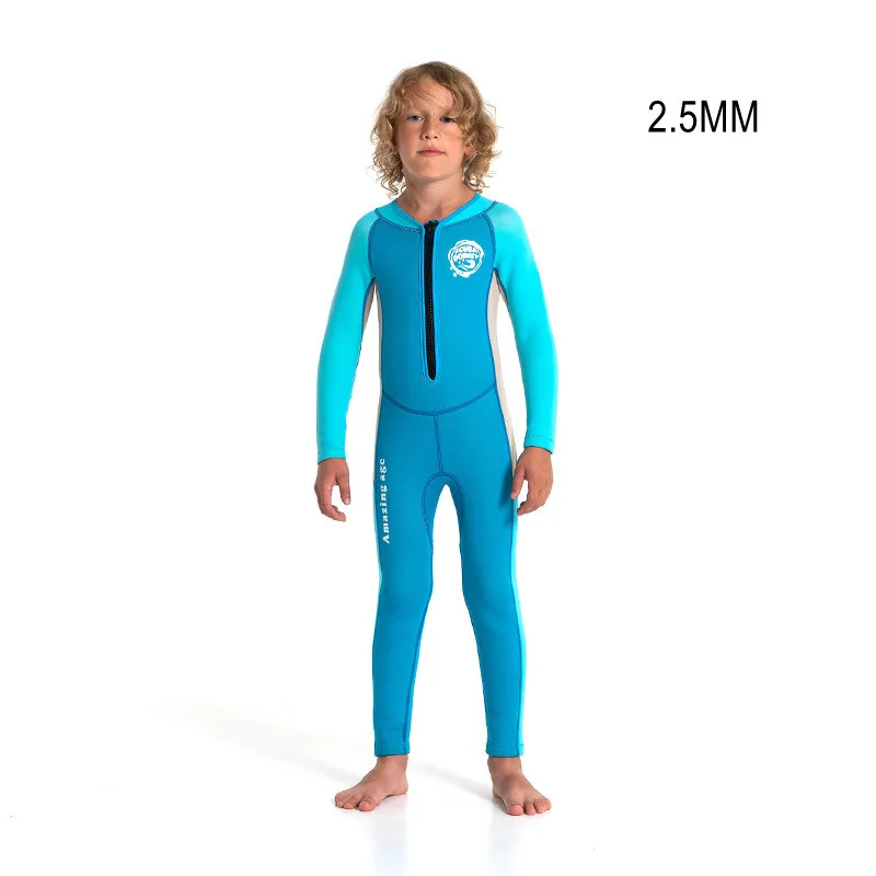 

Children's 2.5MM Neoprene One Piece Keep Warm Long Sleeve WetSuit For Kids Scuba Snorkeling Surfing Kayaking Swim Diving Suit