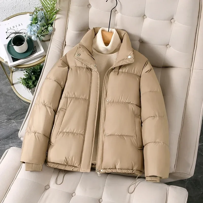 Down Jacket Cotton-padded Clothes Women Short 2024 New Korean Sle Loose Thickened Cotton-Padded Jacket Plus size Stand Coll...