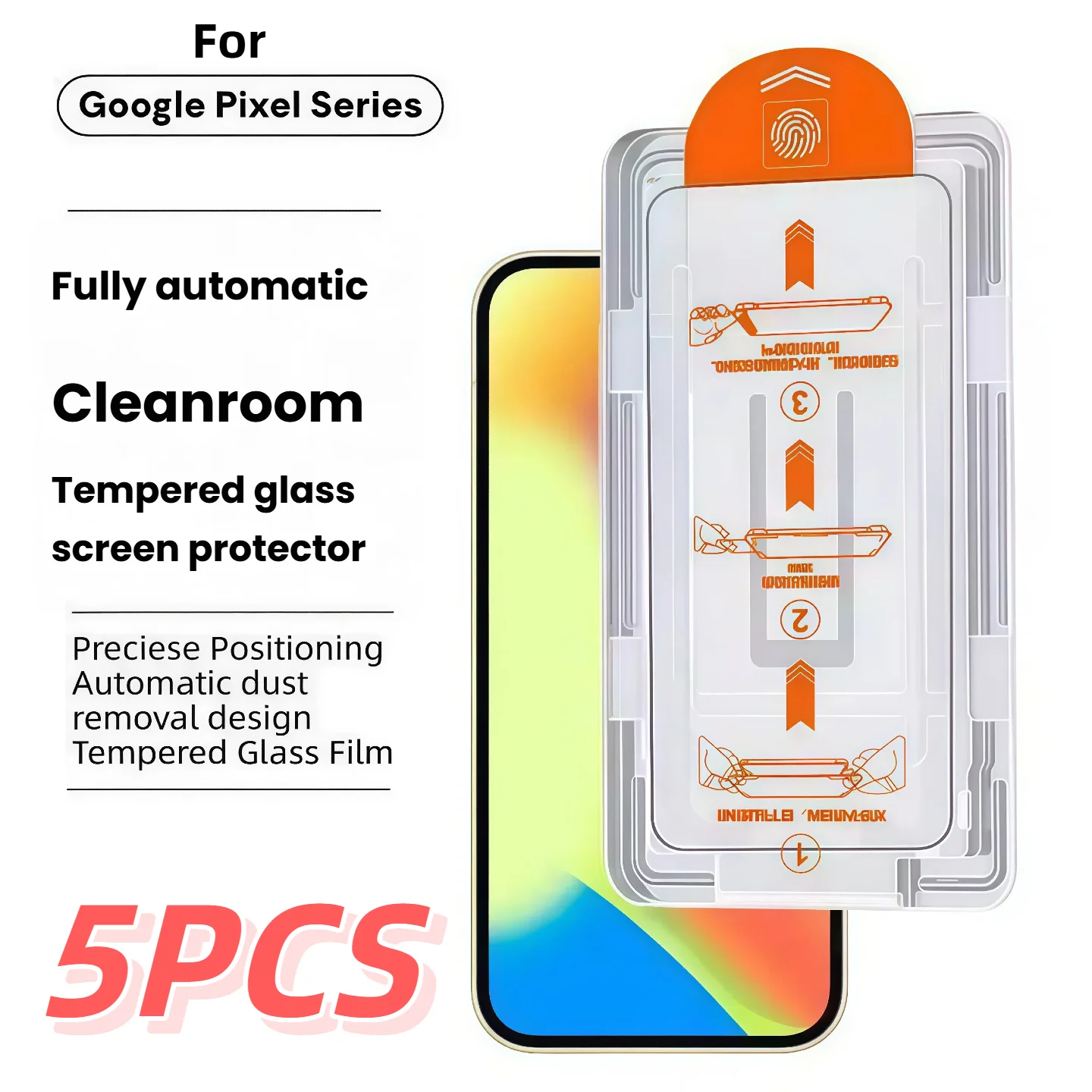 

5Pcs Google Pixel Tempered Glass Screen Protector HD Clear Anti-Fingerprint Easy Install for Pixel 10 9 8 7A 6 5G 10A 9a proXL
