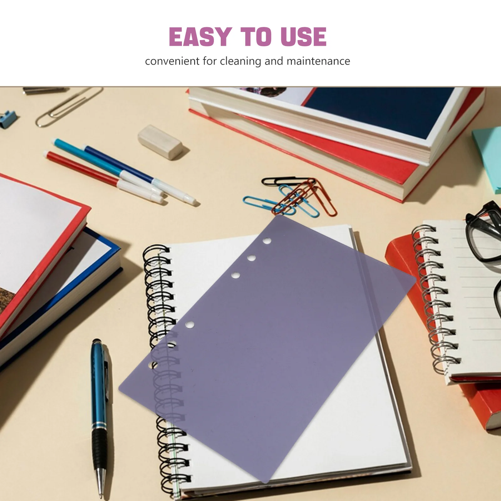 A6 capa de pasta de folhas soltas acrílico recarregável 6 buracos portátil diário planejador pasta de arquivo organizador para viagens de escritório em casa