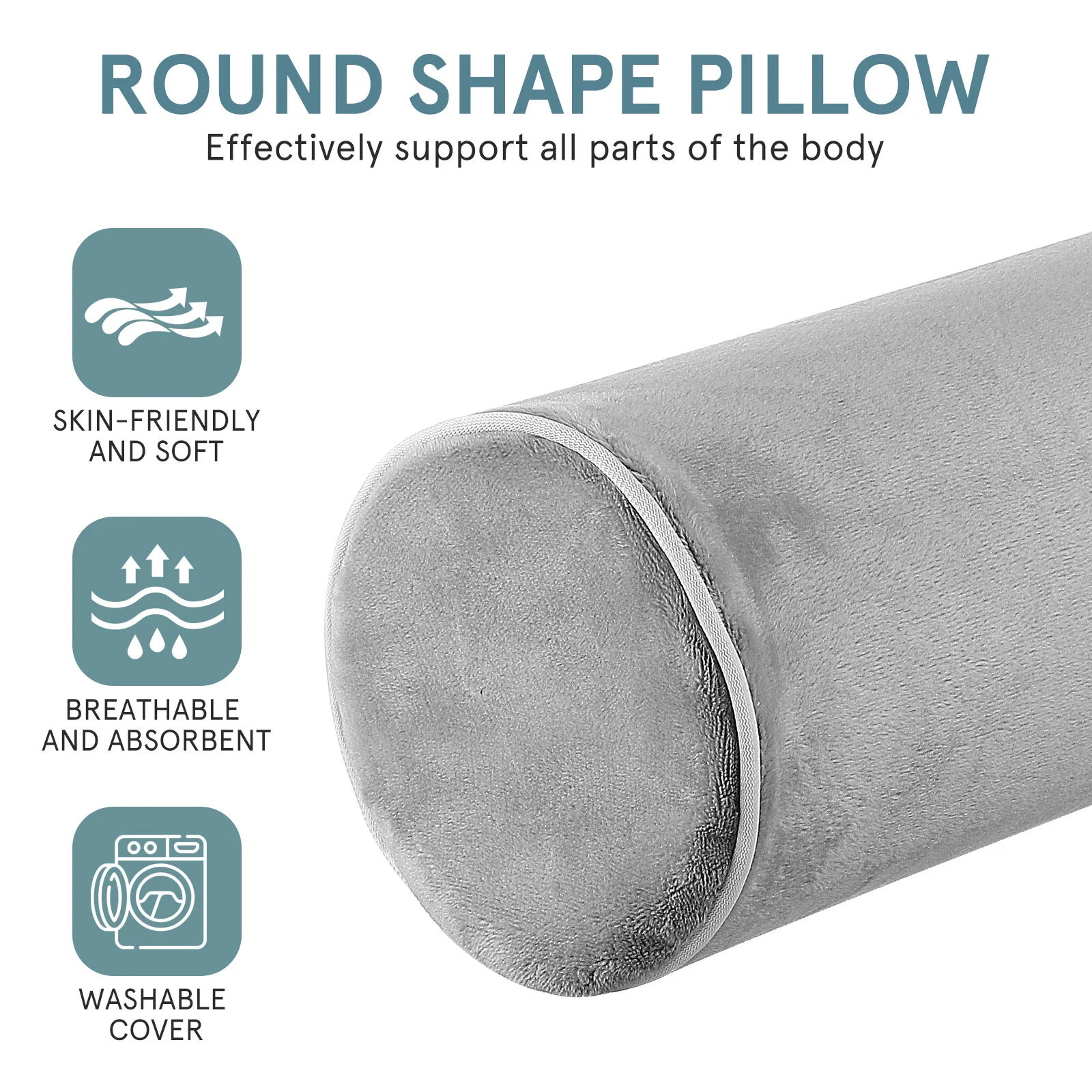 Pillow Neck Roll Cervicalmemory Round Bolster Sleeping For Support Cylinder Pillows Wedge Spine Lumbar Cushion Tube Knee