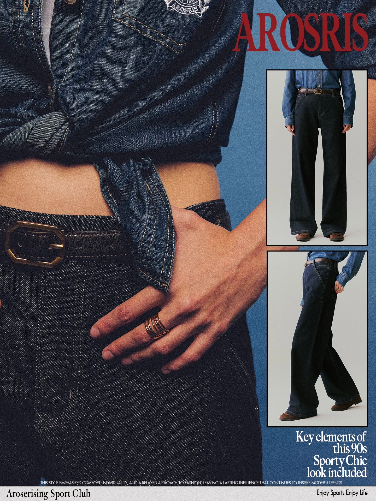 

AROSRIS Винтажные женские джинсы с высокой талией и широкими штанинами, темно-синие, утягивающие, длинные брюки из хлопка, эластичная мягкая ткань, на все сезоны