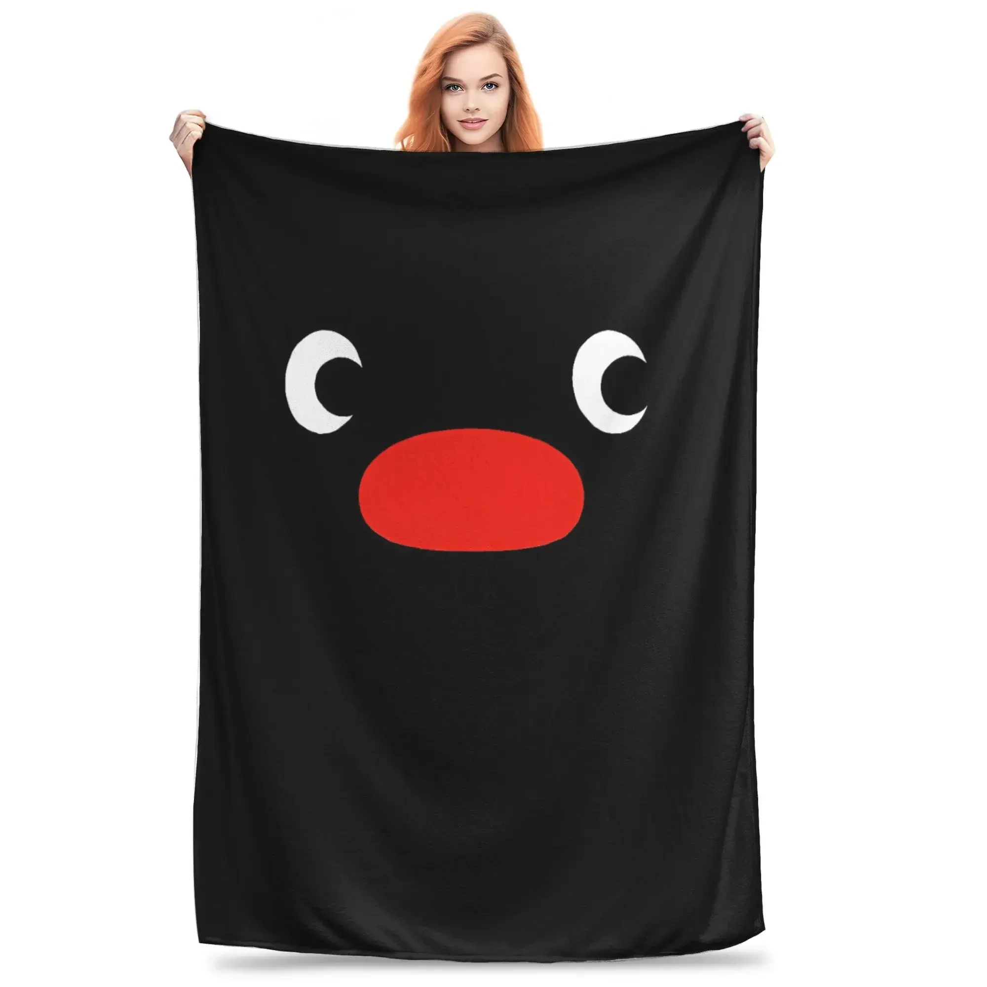 

Плюшевый плед Pingu с мультяшным рисунком, очень теплый, для домашнего декора, покрывало для кровати, подходит для студентов и семей