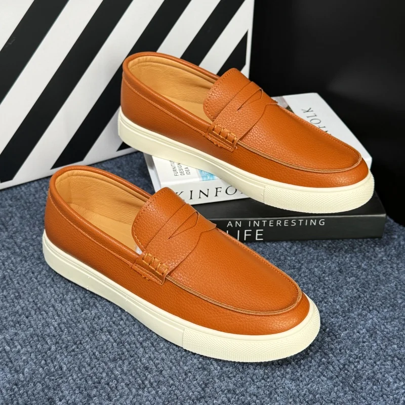 Classic Designer Loafers For Men Slip on Shoes Breathable Flat Men's Casual Shoes Comfortable PU Leather Shoes Man Lazy Shoes