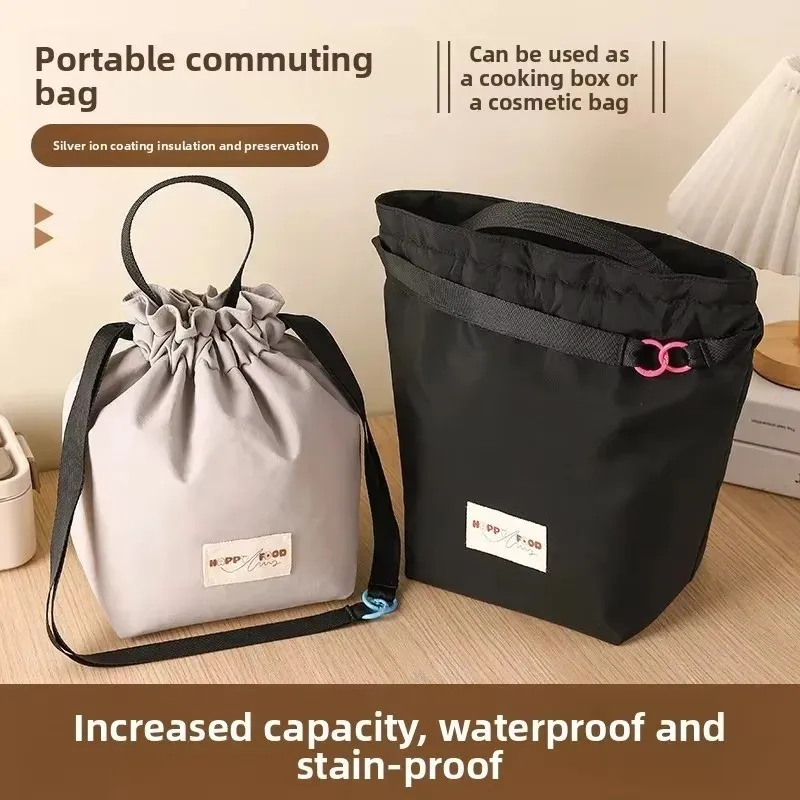 Portable Large Capacity Waterproof Insulated Lunch Bag Thickened Handbag for Students Office Workers Thermal Tote