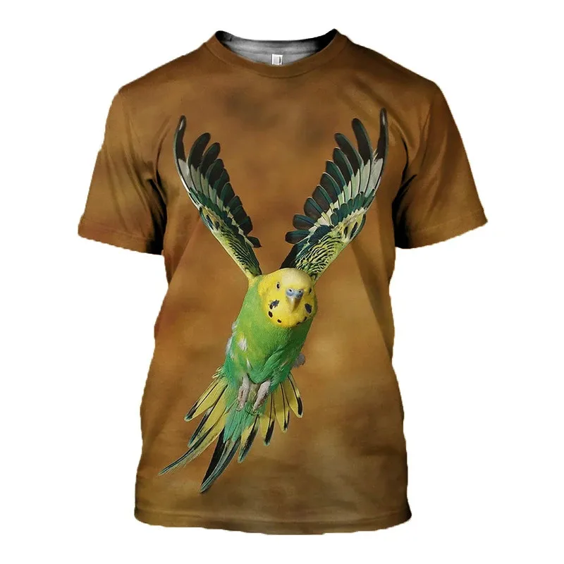 Funny Animal Parrot Figure 3d Print Summer Men Women Streetwear Crew Neck T-shirt Oversized Casual TShirt Fashion Unisex Clothes