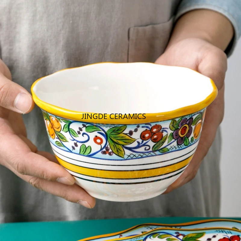 

1pc Ceramic Western Cuisine Plate, Coffee Cup, Irregular Steak Plate, Salad Bowl, Household Kitchen Utensils, Breakfast Cup