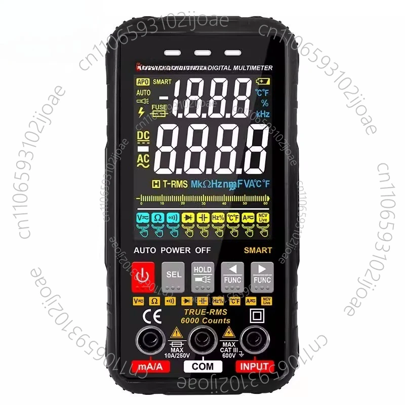 Digital Smart Multimeter Measure Voltage Current Amperes Resistance Capacitance 923E 6000 Counts Auto Scan 9014564