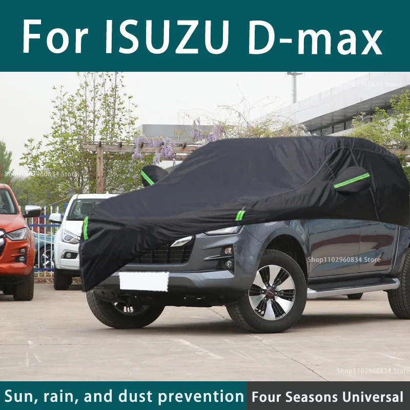 

For Isuzu D-max 210T Full Car Covers Outdoor Uv Sun Protection Dust Rain Snow Protective Car Cover Auto Black Cover