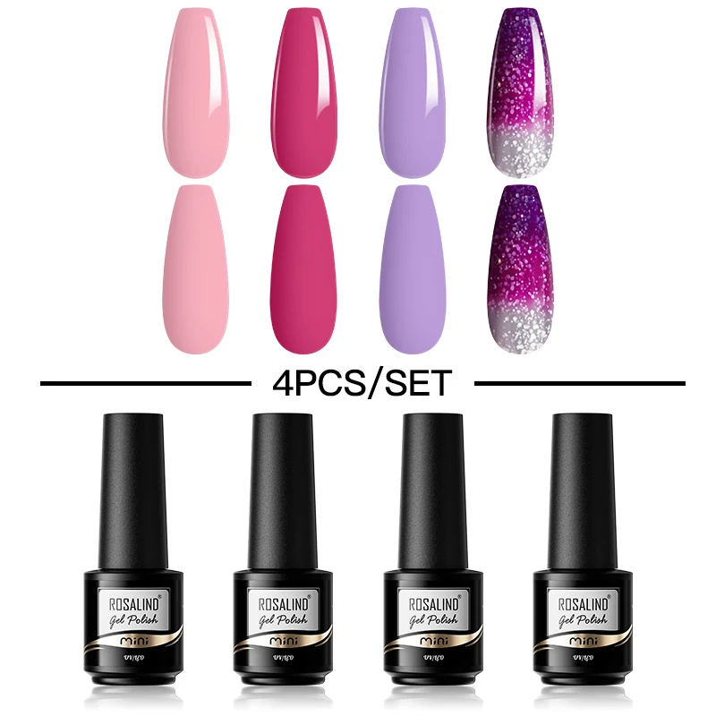 

ROSALIND Nail Gel Polish Set Full Coverage Beautiful Semi Permanent Soak Off UV Gel Nail Polish Gel Lacquer Combo-2/4/6/8/10PCS