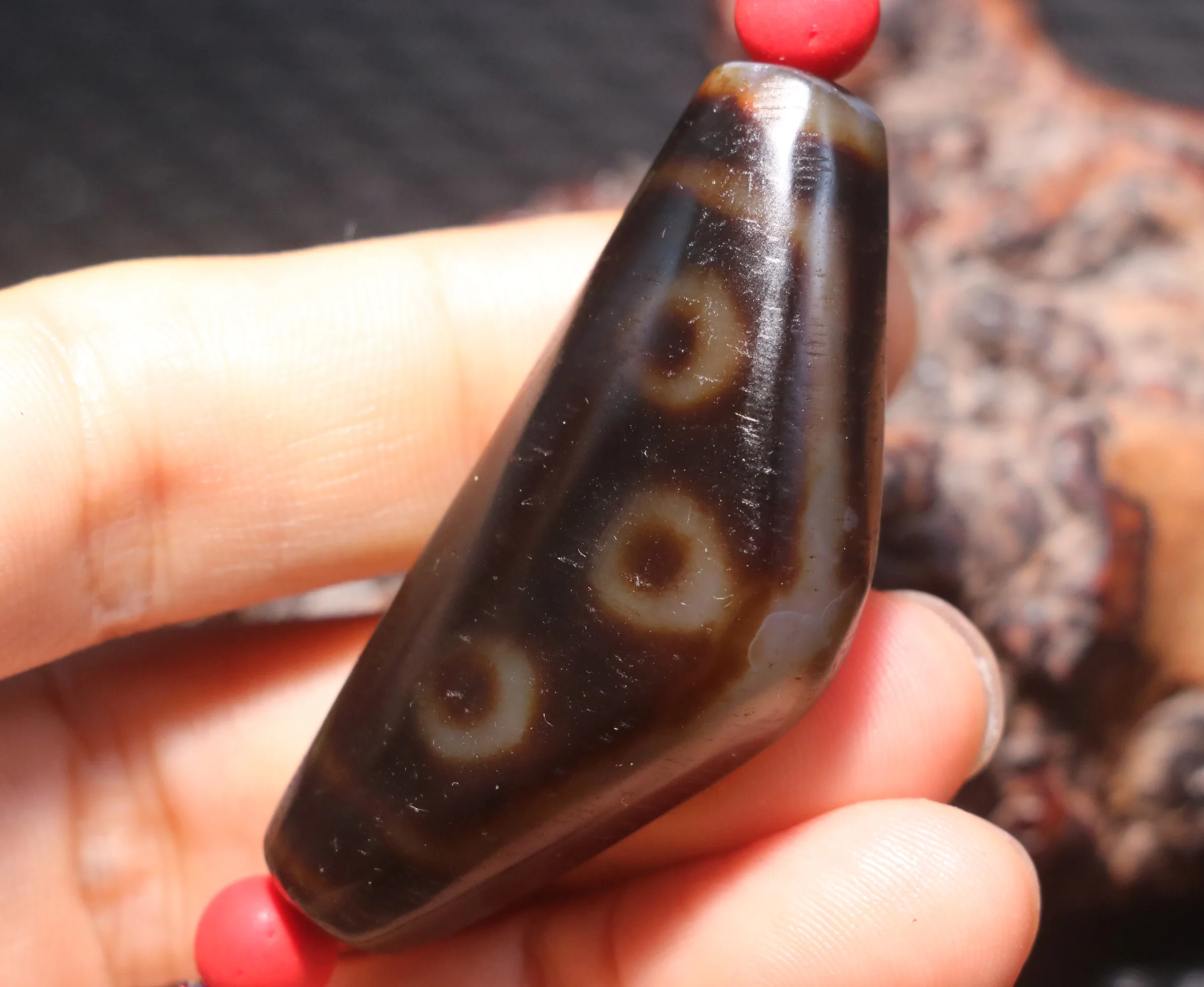 

WREWR 1005009183149673 Тибетский старый агат в форме рога, большой богатый 7-глазый тотем дзи, кулон из бисера, амулет, ювелирные изделия, драгоценный камень, Таймстаун