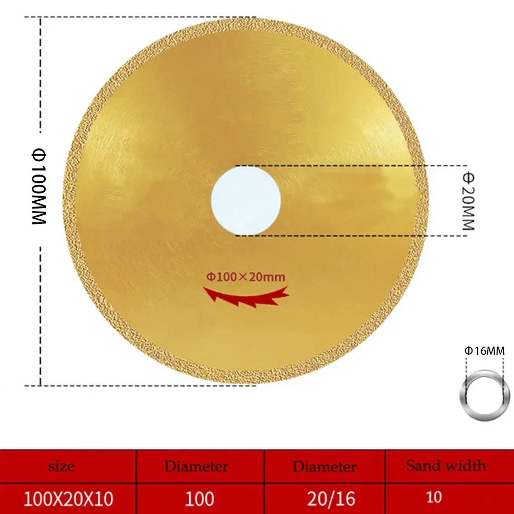 1 buah pisau gergaji berlian 100mm ultratipis multi-fungsi baja paduan besi Berlian Berlian pisau pemotong logam tajam mematri cakram Gerinda