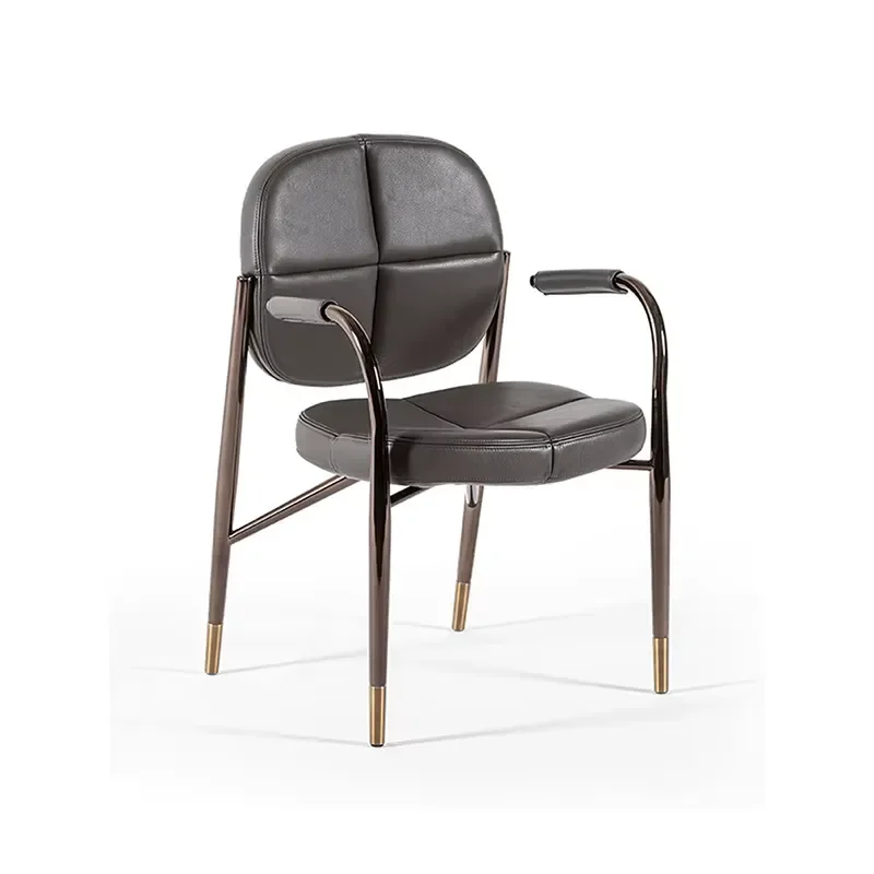Italian Stretchable Deluxe Dining Chair Shiny Stainless Steel Frame Comfortable Seat Modern Restaurant Family Hotel Furniture