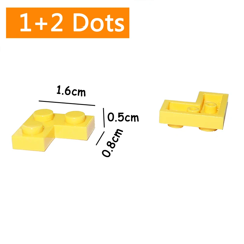 

Size 1+2 Bricks Dots 100PCS MOC L Building Blocks Assemble Particles 2420 DIY Educational Creative Toy