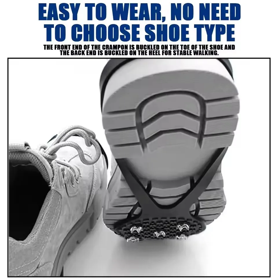 5 الأسنان الجليد القابض للأحذية النساء الرجال الأشرطة الجليد القابض سبايك القبضات المرابط ل الثلوج ترصيع عدم الانزلاق تسلق التنزه يغطي