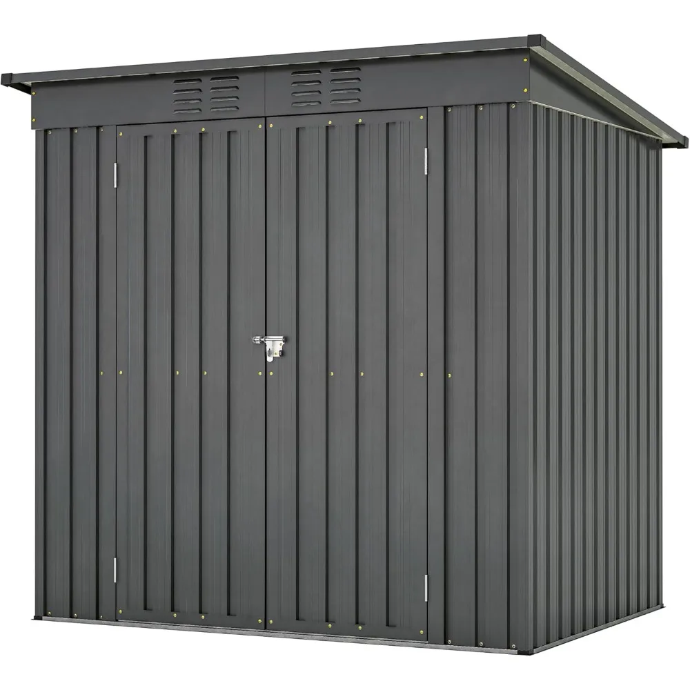 

Металлический навес 4x6 футов, навес для хранения на открытом воздухе, металлический стальной навес для хранения инструментов с двойными запираемыми дверцами и вентиляционным отверстием