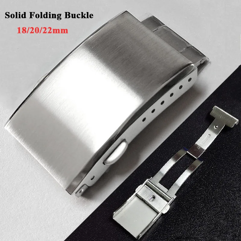 316L Stainless Steel Watch Buckle 18mm 20mm 22mm for Seiko Watch Band Clasp Replacement Solid Folding Buckle Watch Accessories