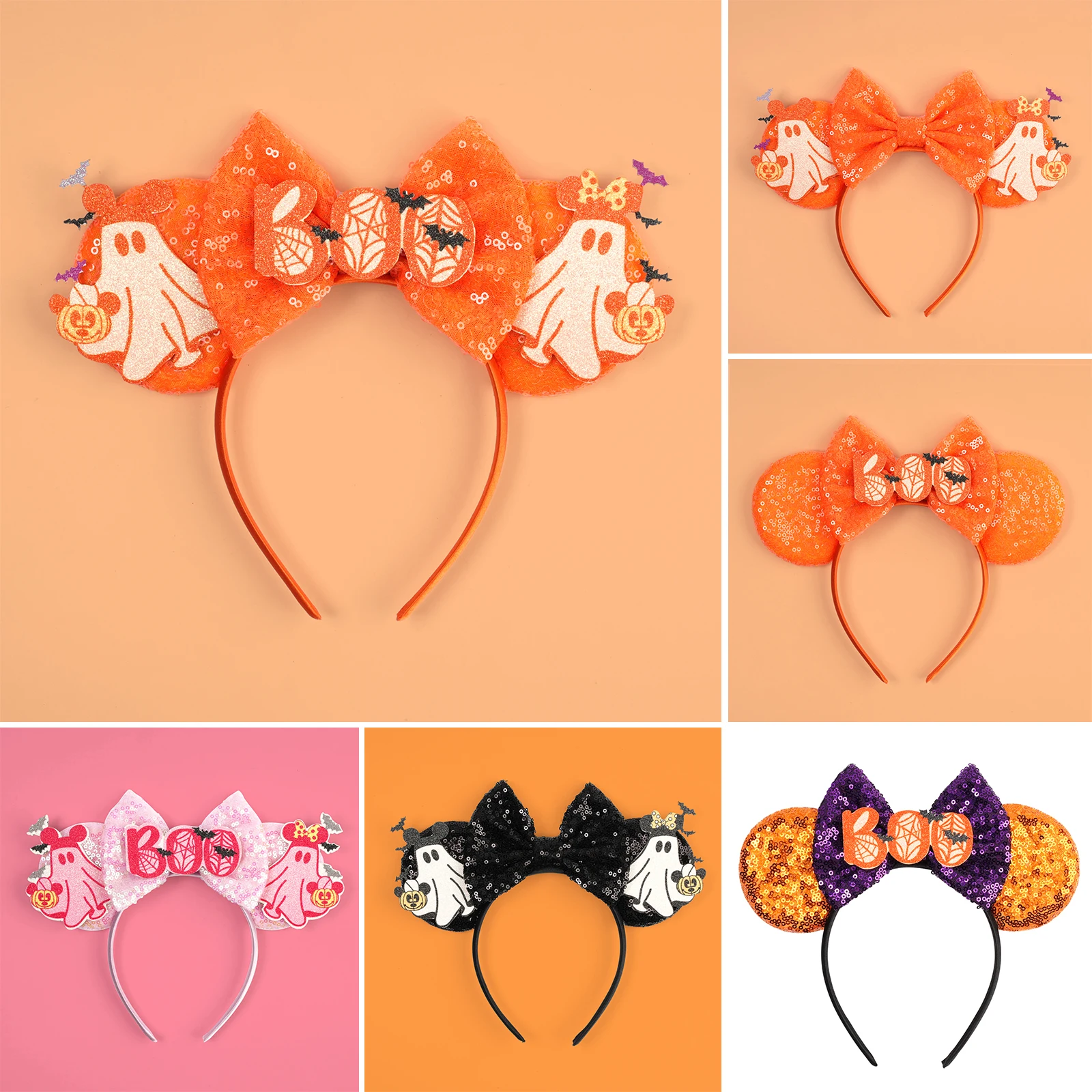 

Halloween Disney Cartoon Hairband Fun Q-version Ghost Spider Bat Decoration Holiday Themed Party Wear Perfect Gift Hair Hoops