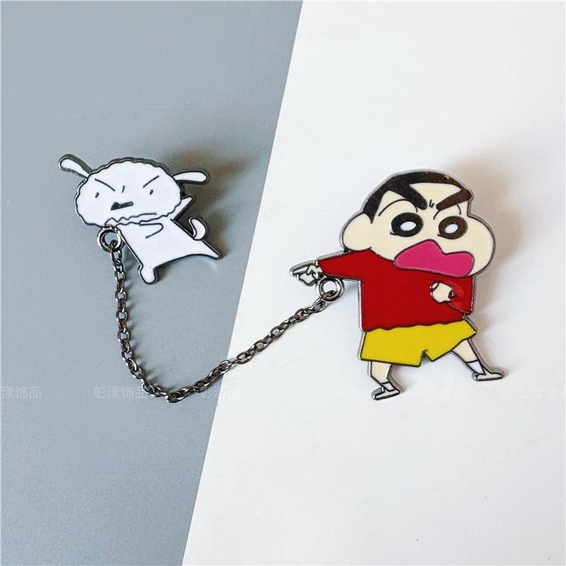 New Crayon Shin-chan Pochi Badge Creative Cartoon Cute Fashionable Personalized High-Value Portable Student Brooch Pendant Gift