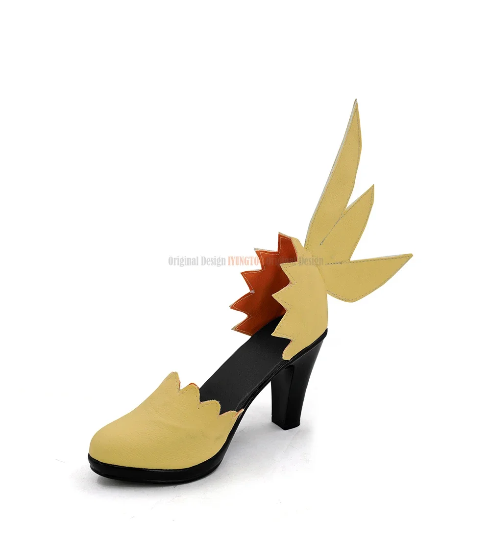 Angela Ziegler Yellow Shoes Cosplay OW Legend Mercy Angela Ziegler Cosplay Shoes Boots High Heel Custom Made Any Size