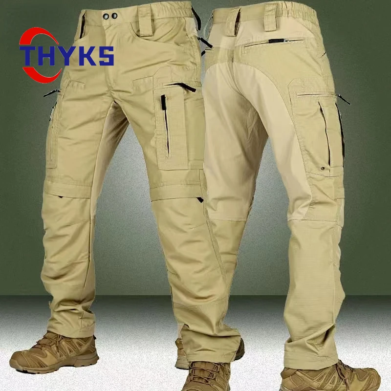 New Men\'s Tactical Pants Outdoor Multi Bag Casual Military Special Service Trousers Camping Hiking Training Pant Spring Autumn