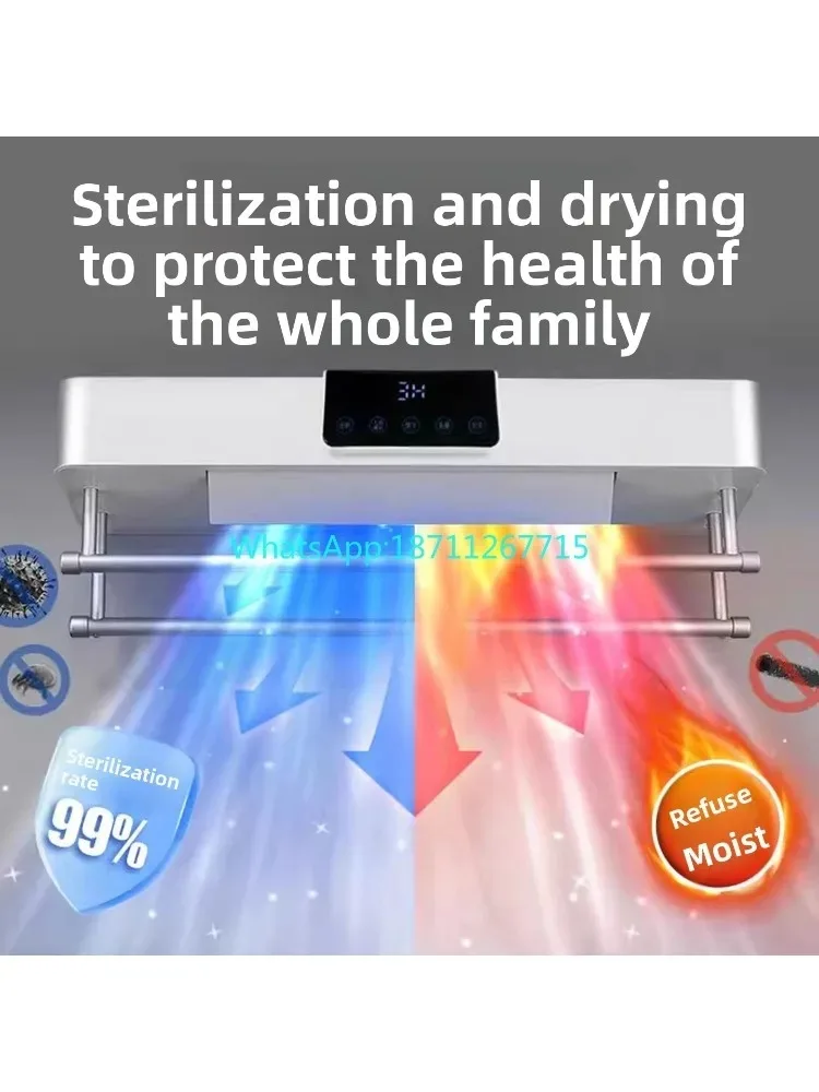 Smart electric heated towel rack for bathrooms, homes, wall-mounted bathrooms, no-drill heating, drying