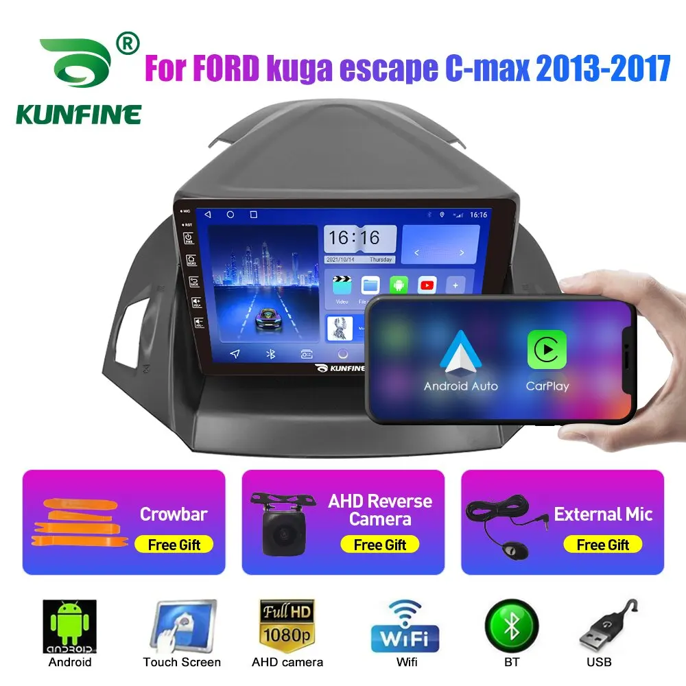 

Автомобильный радиоприемник для FORD Kuga 2013-17 2Din Android, восьмиядерный автомобильный стерео DVD, GPS-навигатор, плеер, мультимедиа, Android, авто Carplay