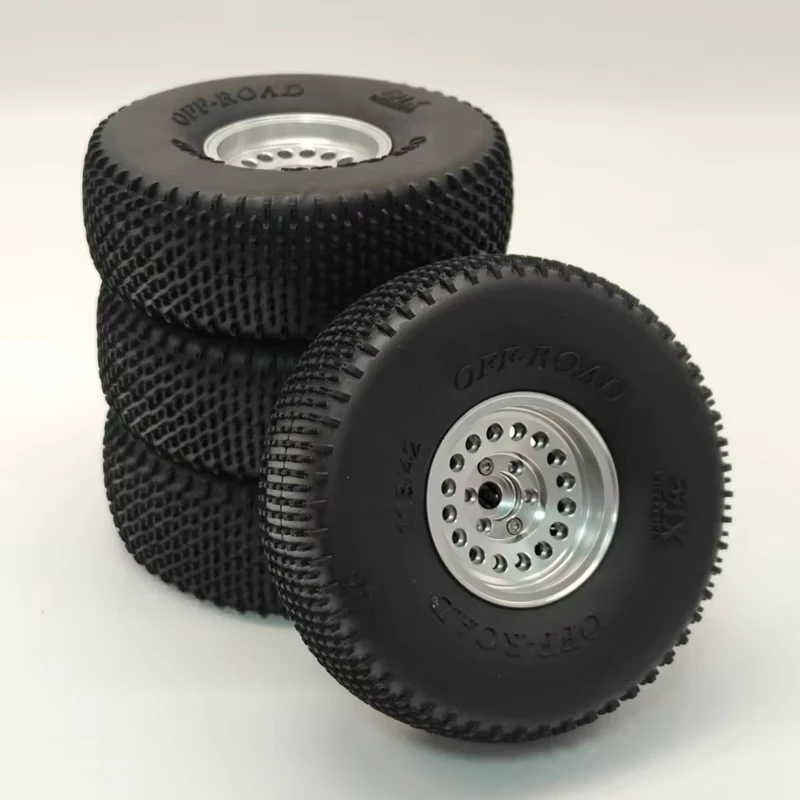 4PCS 120mm 1.9' Deep Dish Beadlock Wheel Rim Tire Set for 1/10 RC Crawler TRX4 RC4WD D90 SCX10 II MST Off-Road Vehicle Accessory