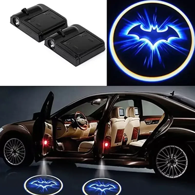 

For Bat Logo Wireless Universal Led Emblem 2PCS Car Door Light Luces Projector Courtesy Ghost Shadow Lamp Accessories Decoration