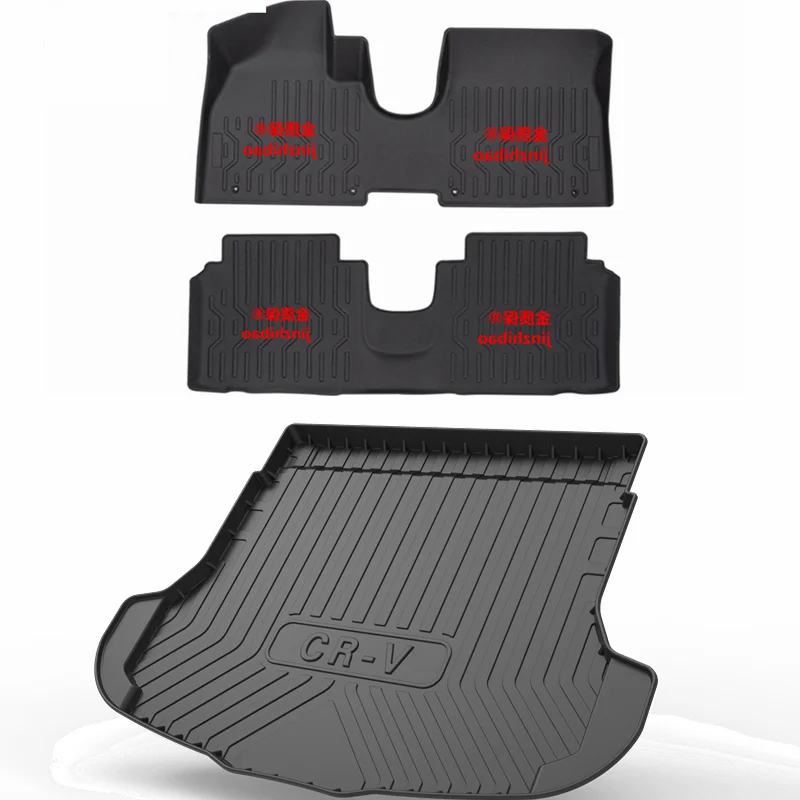 Use for 2007-2011 Honda CRV car carpet Honda CRV car floor mats CRV trunk mat Full Set Trim to Fit For CRV waterproof floor mats