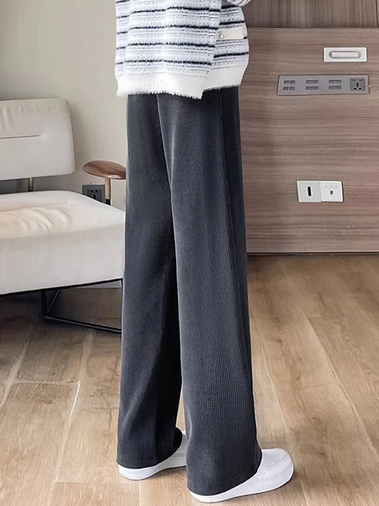 Pantalon à jambes larges bureau femmes printemps lin plis école confortable étudiants à lacets esthétique respirant Kawaii pantalon rétro