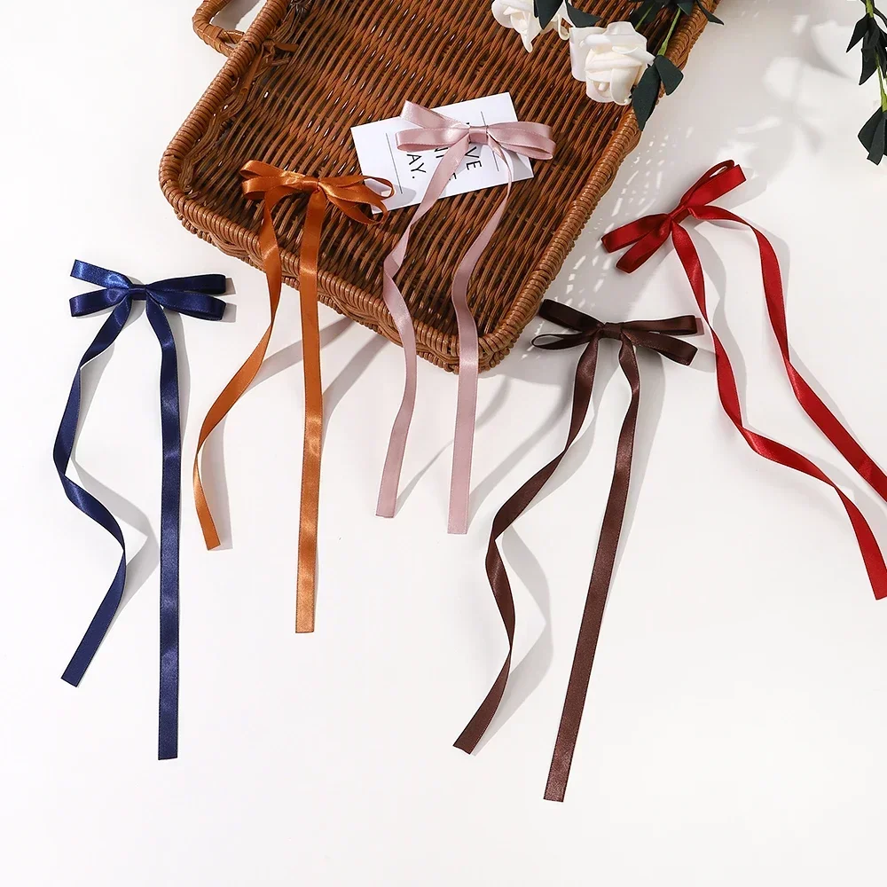 2 Stück Stoff-Haarschleifen-Haarspangen für Damen und Mädchen, Band-Haarklammern, Kopfschmuck, einfarbige Schleifen-Top-Clips, weibliche Haar-Accessoires – Detail 7