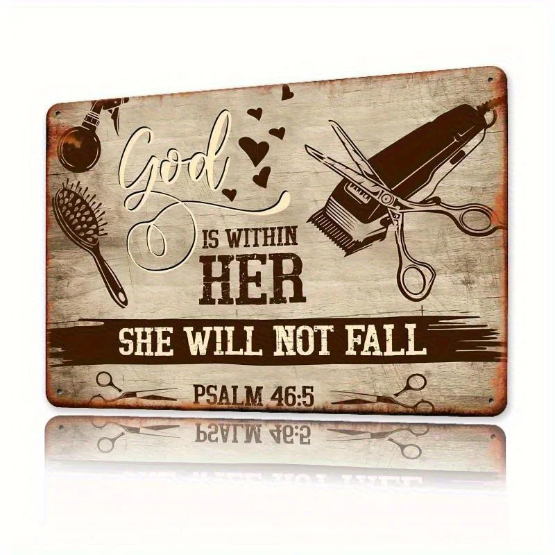 Vintage Metal Tin Sign - Hairstylist Salon Decor with 