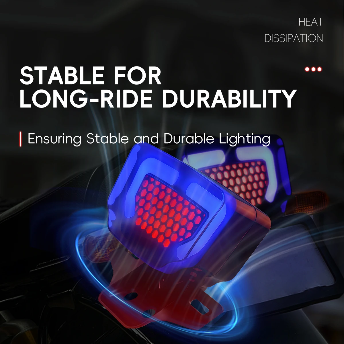 Motorrad LED Integriertes Rücklicht Rot Blau Strobe Hinten Blinker Bremsleuchte Universal Dynamische Warnanzeige Blinker